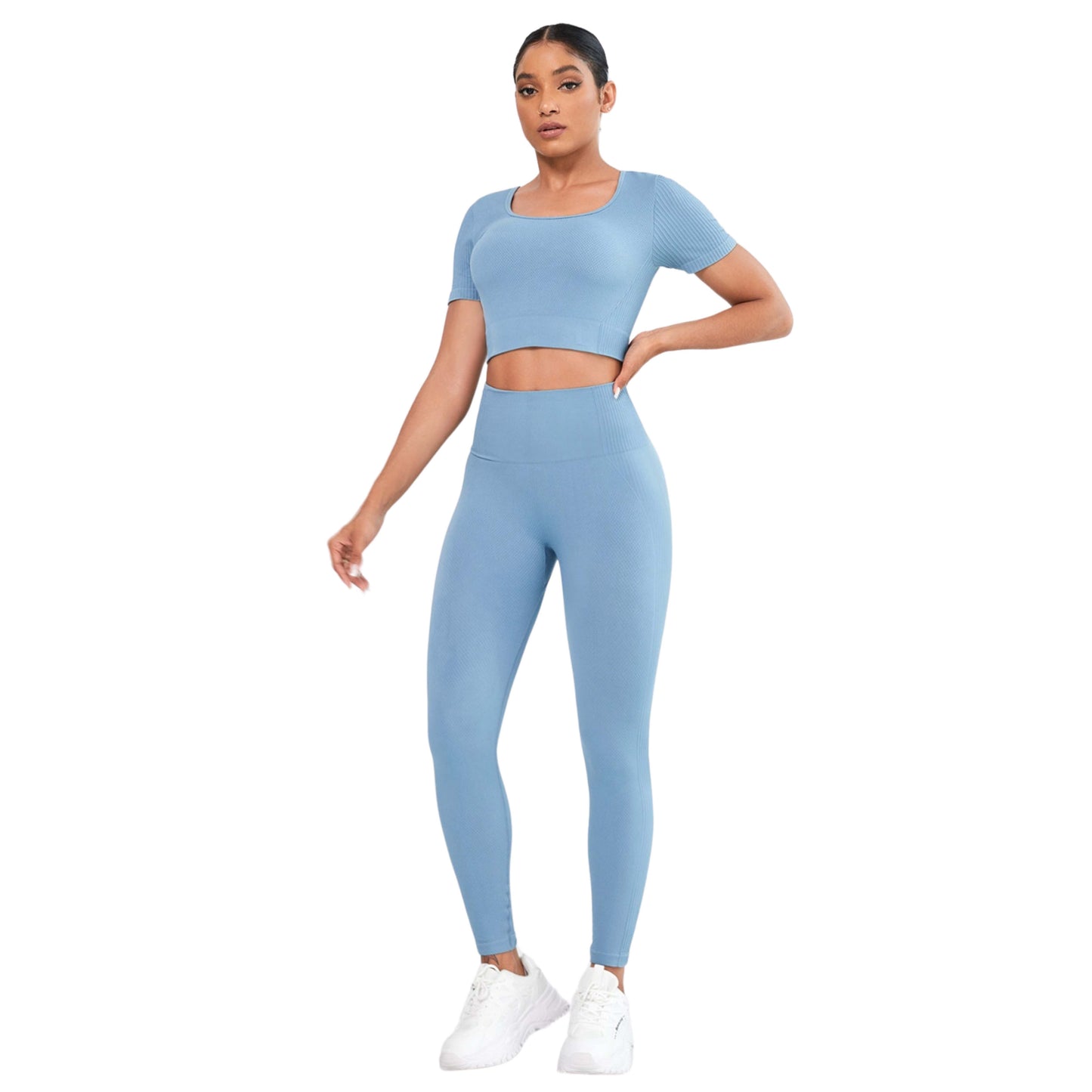 WOMEN'S CREW SHORT SLEEVE TOP & LEGGINGS ACTIVE SET