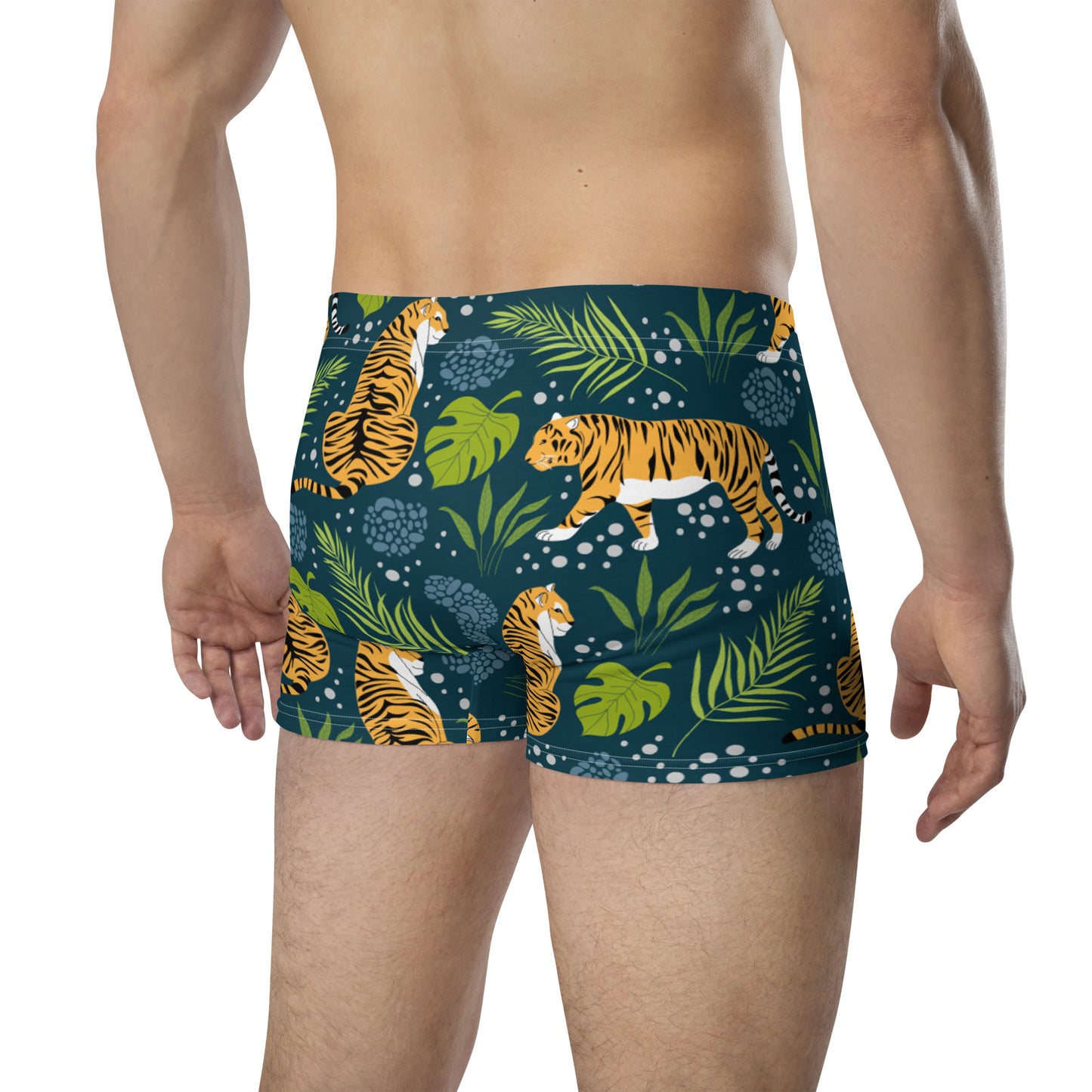 white print boxer