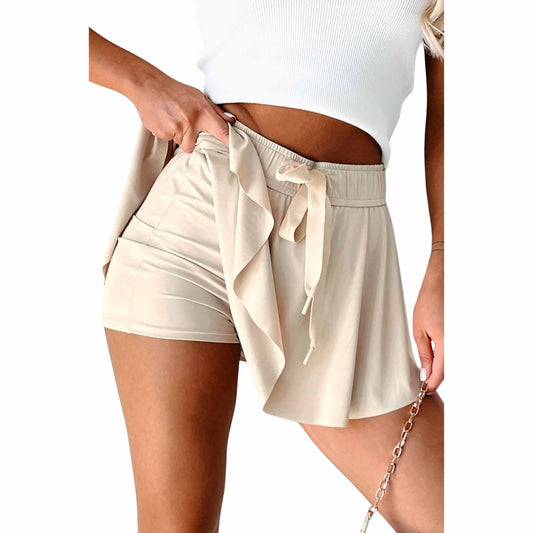 DRAWSTRING HIGH WAIST LINED ACTIVE SKORTS