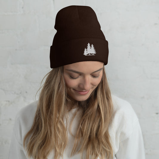 cuffed beanie brown front