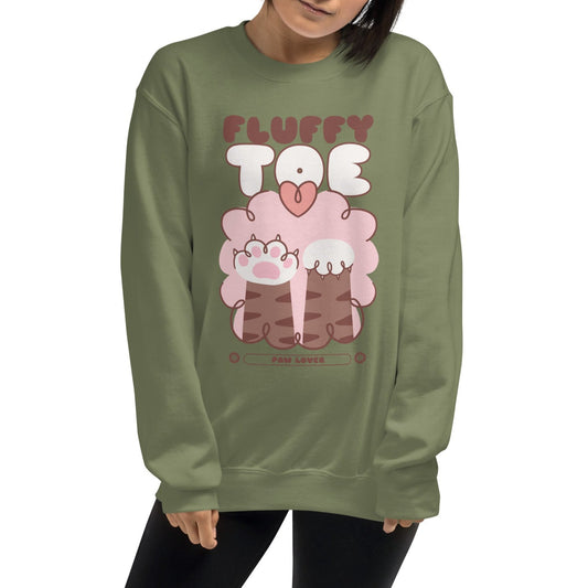 FLUFFY TOE GRAPHIC CREW NECK SWEATSHIRT